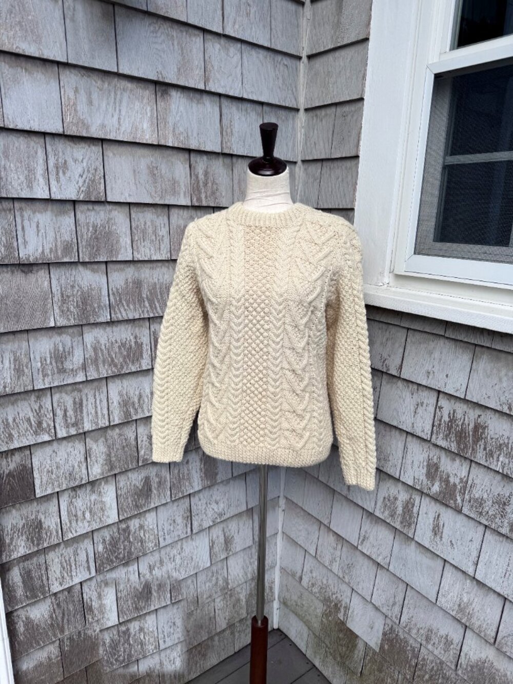 Vintage Hand Knit Cream Cable Cardigan - Marguerite